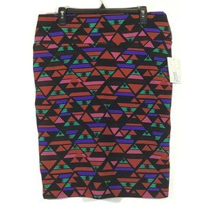 LuLaRoe Cassie / Stretch Pencil Skirt / Black Triangle Geometric Print / Size XL